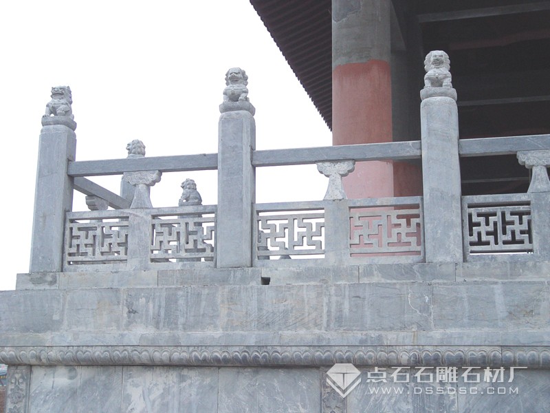 青石欄桿 獅子柱頭欄桿